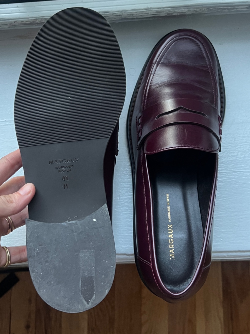 Margaux Marlowe Loafers Burgundy Leather Penny Loafers - Picture 2 of 2